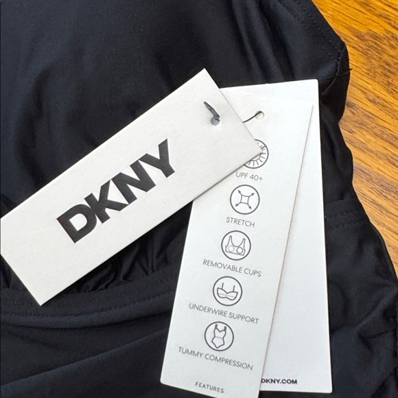 DKNY Ruffle Plunge One-Piece underwire support Swimsuit - Picture 8 of 12